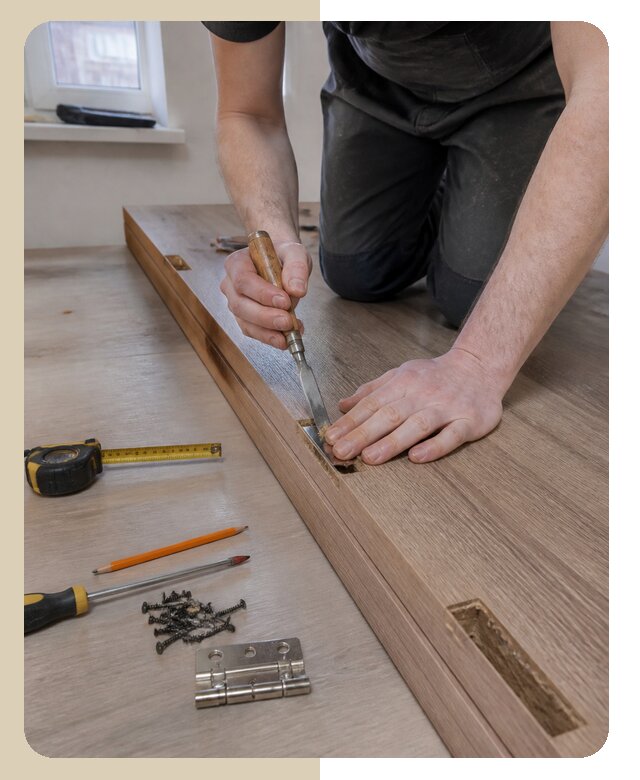 Врезка дверных петель в межкомнатные и входные двери в Карабулаке